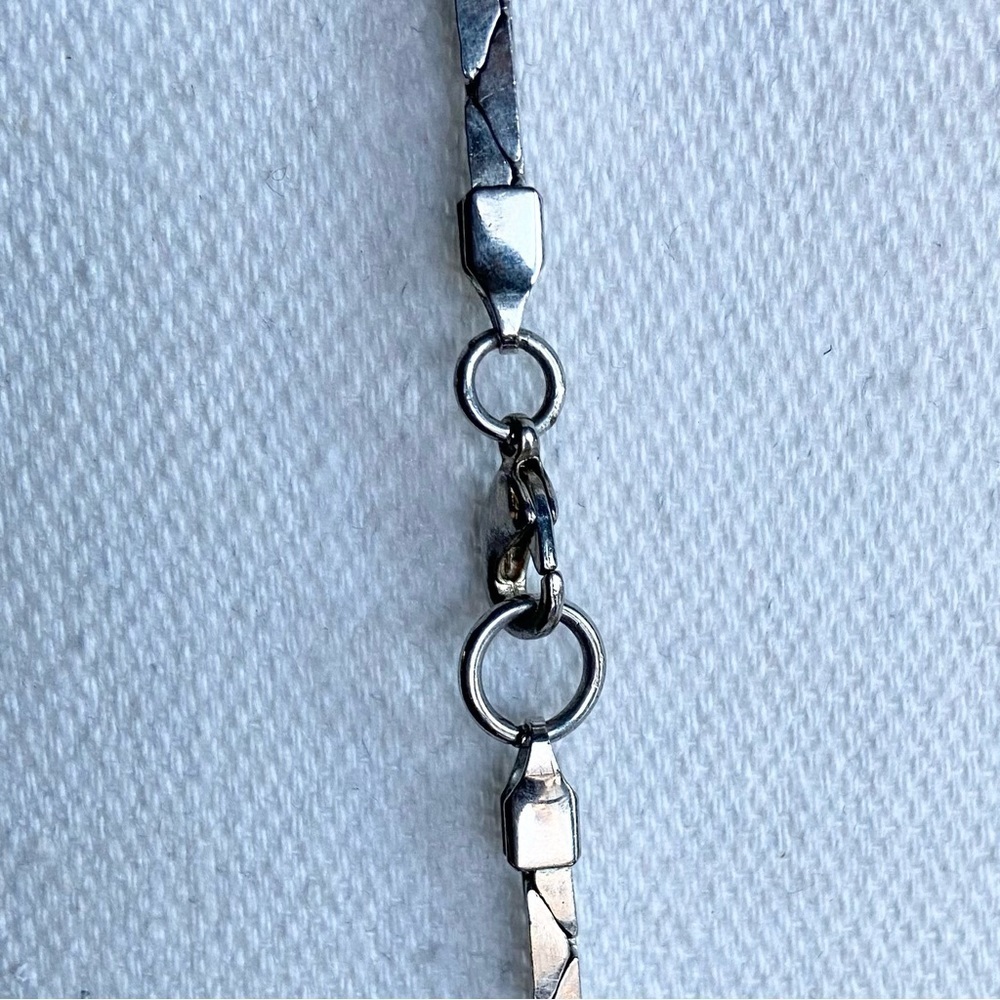 Long Box Chain Silver Tone Necklace Plain Simple Casual Necklace - Picture 4 of 8